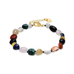 Pulsera con Multicolor Piedra Natural acabado oro 18k - Ilisen