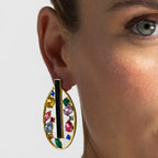 Pendientes con Circonita Multicolor acabado oro 18k - Habyo