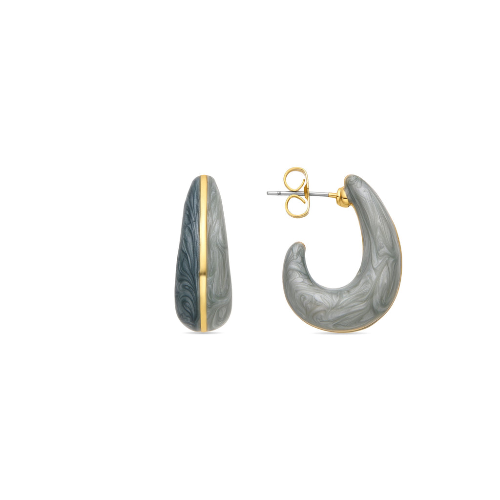 Pendientes con Lacado Azul acabado oro 18k - Kahme