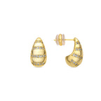 Pendientes acabado oro amarillo de 18k y Circonita Brillante - Thora