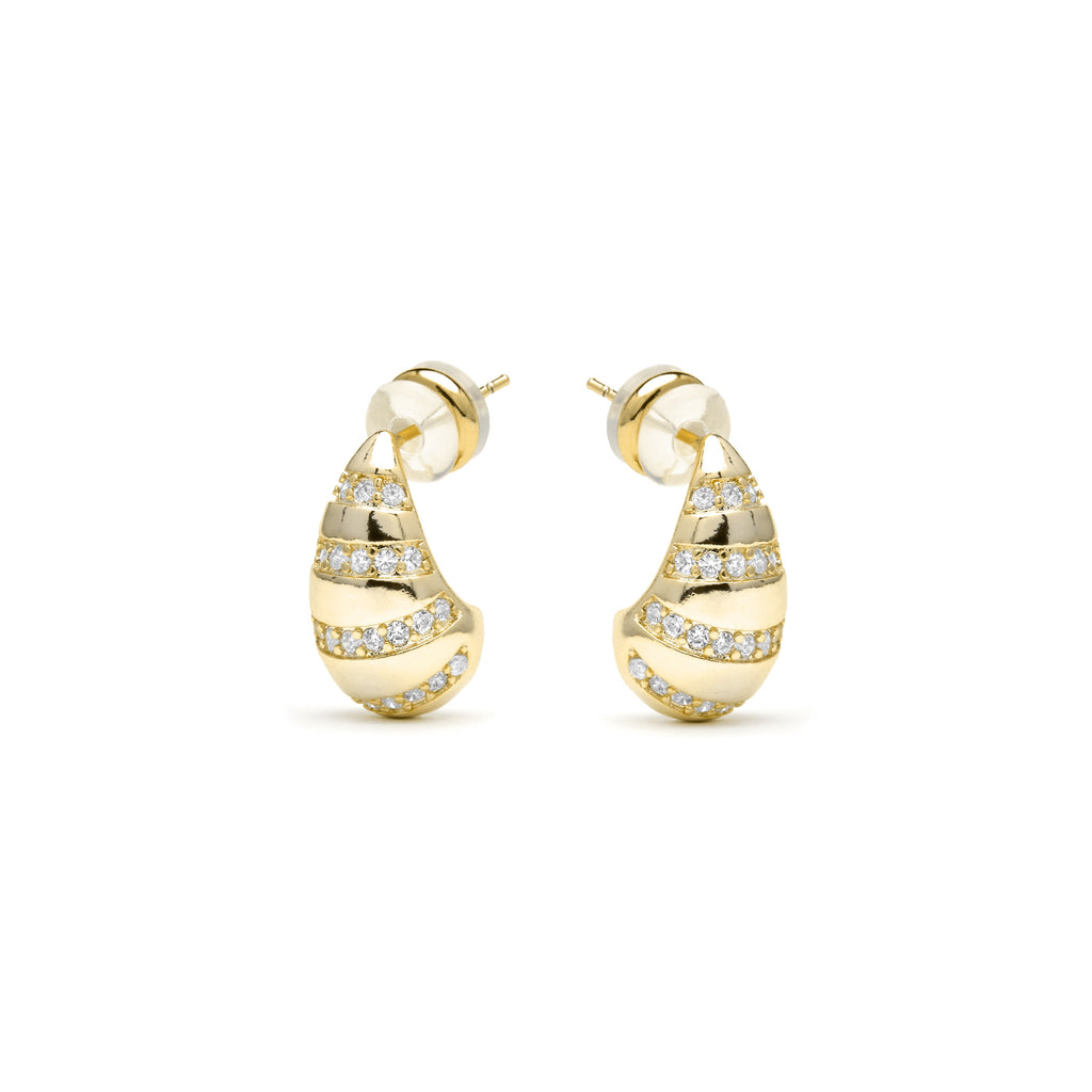 Pendientes acabado oro amarillo de 18k y Circonita Brillante - Thora