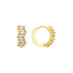 Pendientes acabado oro amarillo de 18k y Circonita Brillante - Miokel