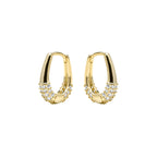 Pendientes acabado oro amarillo de 18k y Circonita Brillante - Redi