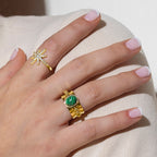 Anillo acabado en oro amarillo 18k