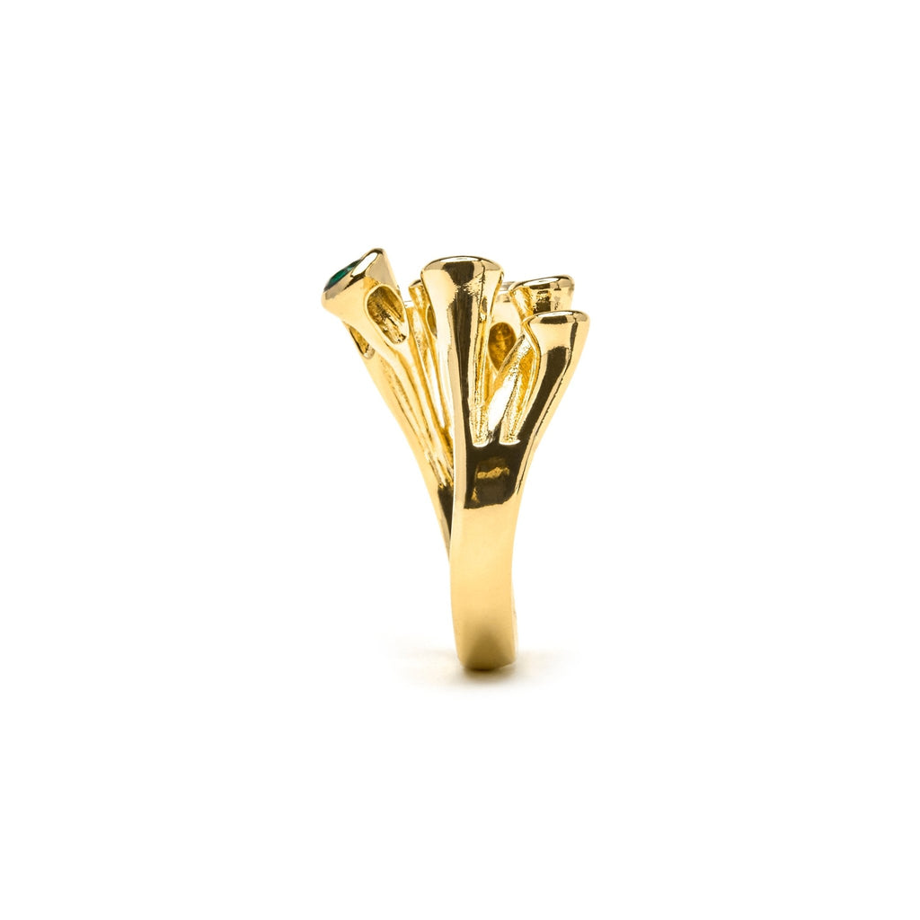 Anillo con Lacado Negro acabado oro 18k - Yter - La Petite Sophie