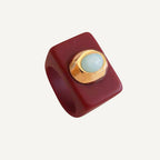 Anillo mujer burdeos con turquesa - La Petite Sophie