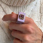 Anillo mujer color lavanda con selenita - La Petite Sophie