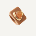 Anillo mujer color moka con moonstone naranja - La Petite Sophie