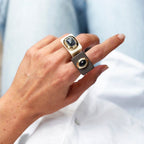 Anillo mujer crema con labradorita - La Petite Sophie