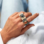 Anillo mujer crema con labradorita - La Petite Sophie