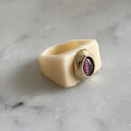 Anillo mujer crema con selenita - La Petite Sophie