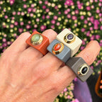 Anillo mujer crema con selenita - La Petite Sophie