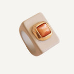 Anillo mujer hielo con selenita naranja SAIRA - La Petite Sophie