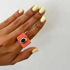 Anillo mujer rosa chicle con piedra natural sodalita - La Petite Sophie