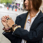 Anillo negro con porcelana blanca - La Petite Sophie