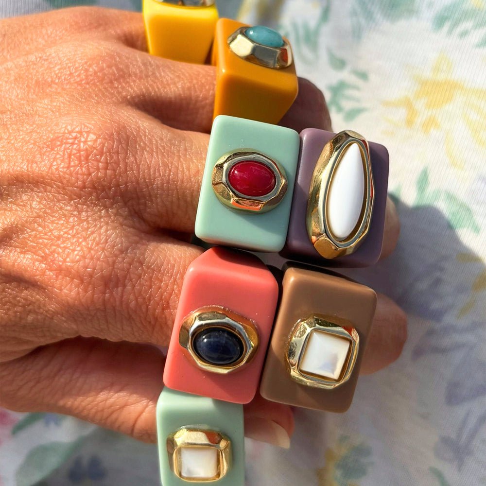 Anillo para mujer color mint madreperla - La Petite Sophie