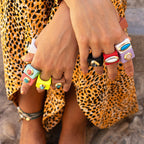 Anillo para mujer color moka con piedra turquesa - La Petite Sophie