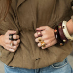 Anillo para mujer color moka ojo tigre - La Petite Sophie