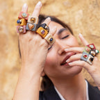Anillo para mujer color moka ojo tigre - La Petite Sophie