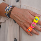 Anillo para mujer color naranja mármol - La Petite Sophie