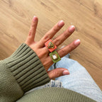 Anillo para mujer color rosa chicle con unakita - La Petite Sophie