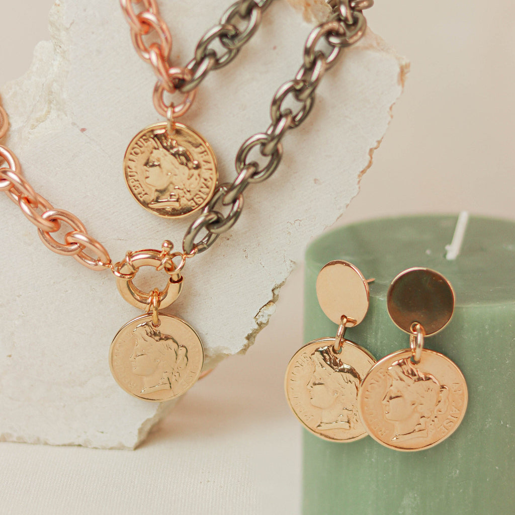 Collares cortos mujer CHAINET Moneda