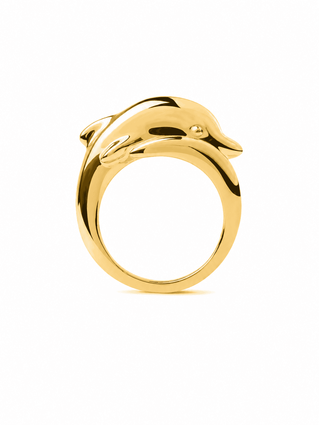 Anillo Flipper delfín dorado, plata de ley chapada en oro - La Petite Sophie