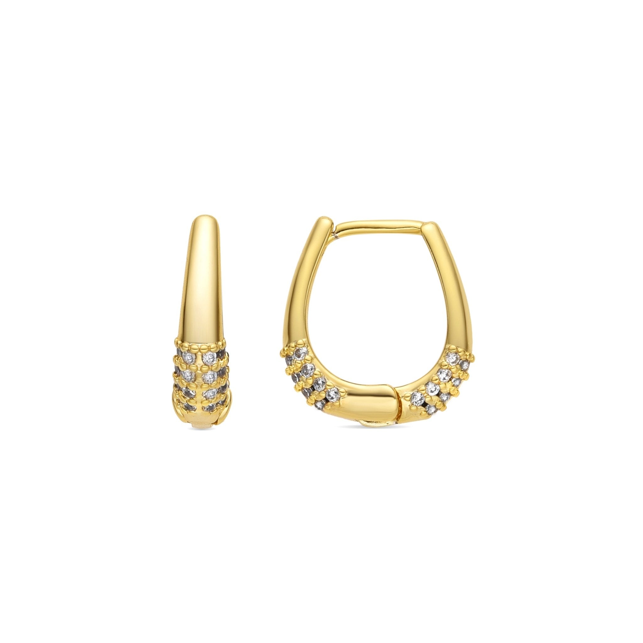 Pendientes acabado oro amarillo de 18k y Circonita Brillante - Redi - La Petite Sophie
