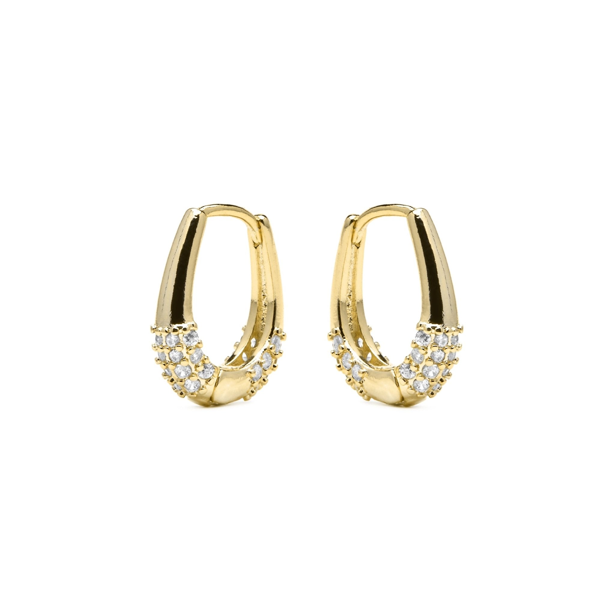 Pendientes acabado oro amarillo de 18k y Circonita Brillante - Redi - La Petite Sophie