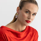 Pendientes con Cristal Multicolor acabado oro 18k - Aphuat - La Petite Sophie