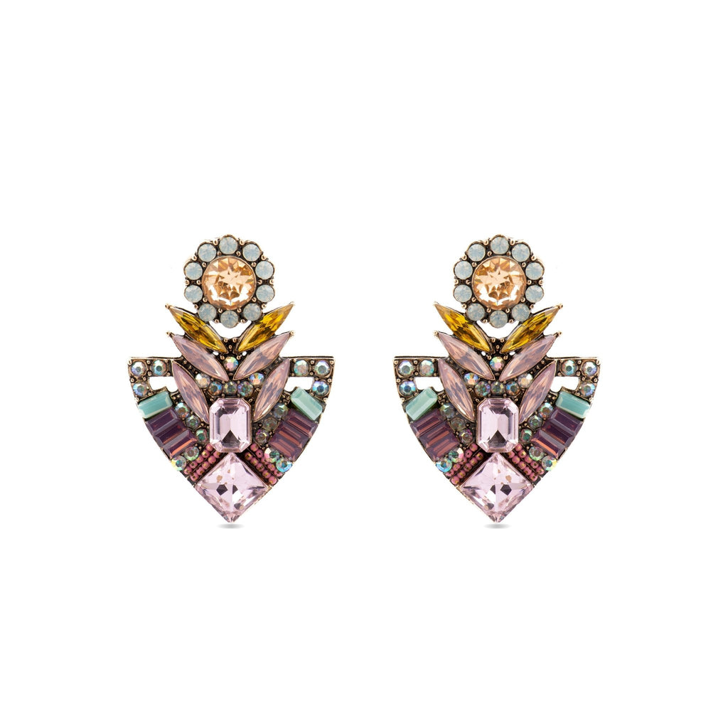Pendientes con Cristal Multicolor acabado oro 18k - Aphuat - La Petite Sophie