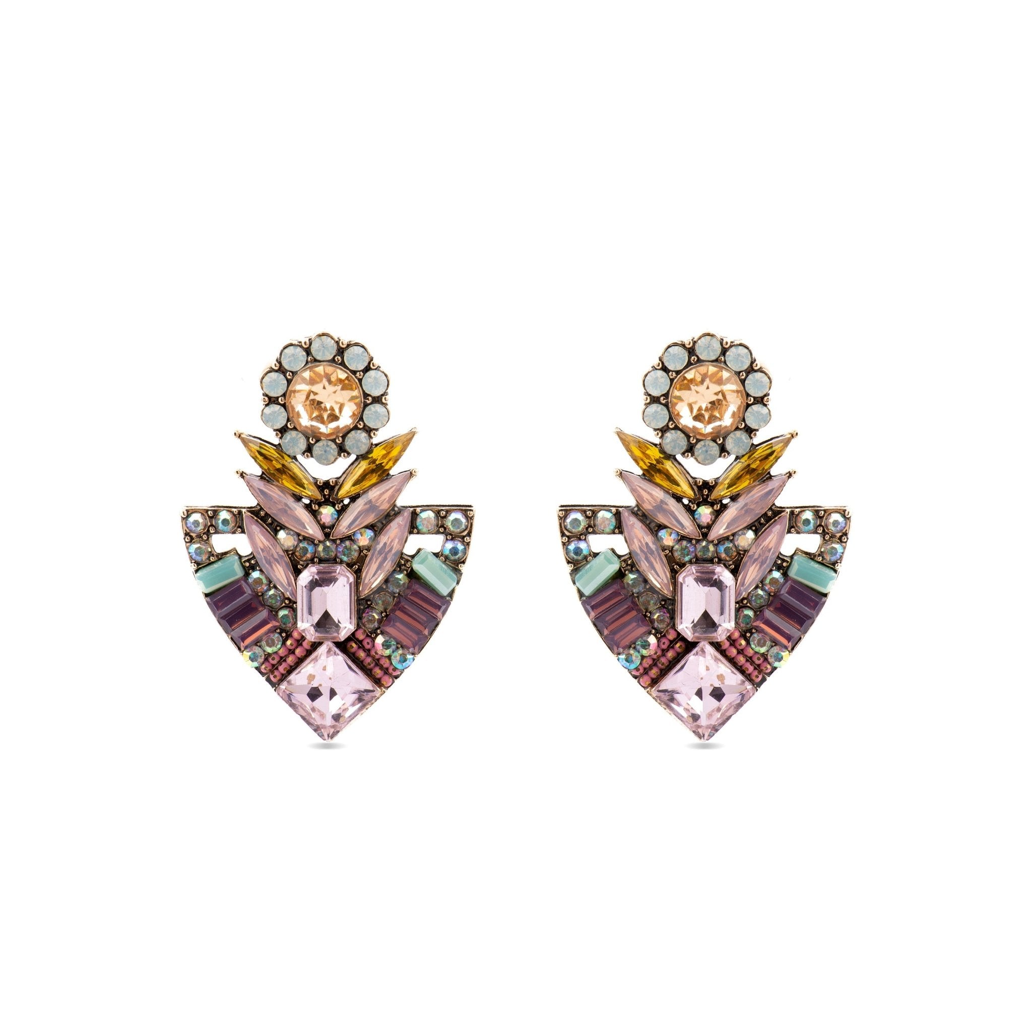 Pendientes con Cristal Multicolor acabado oro 18k - Aphuat - La Petite Sophie