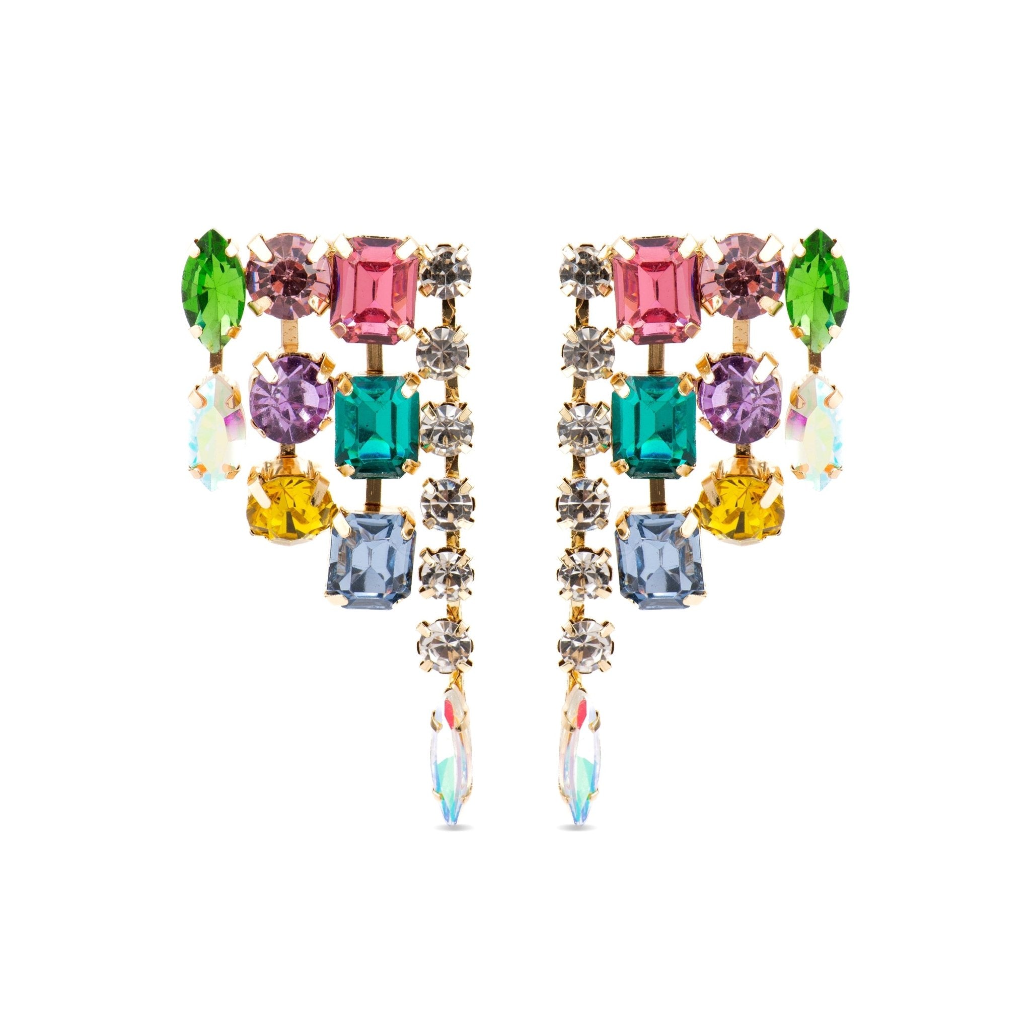 Pendientes con Cristal Multicolor acabado oro 18k - Shamwa - La Petite Sophie
