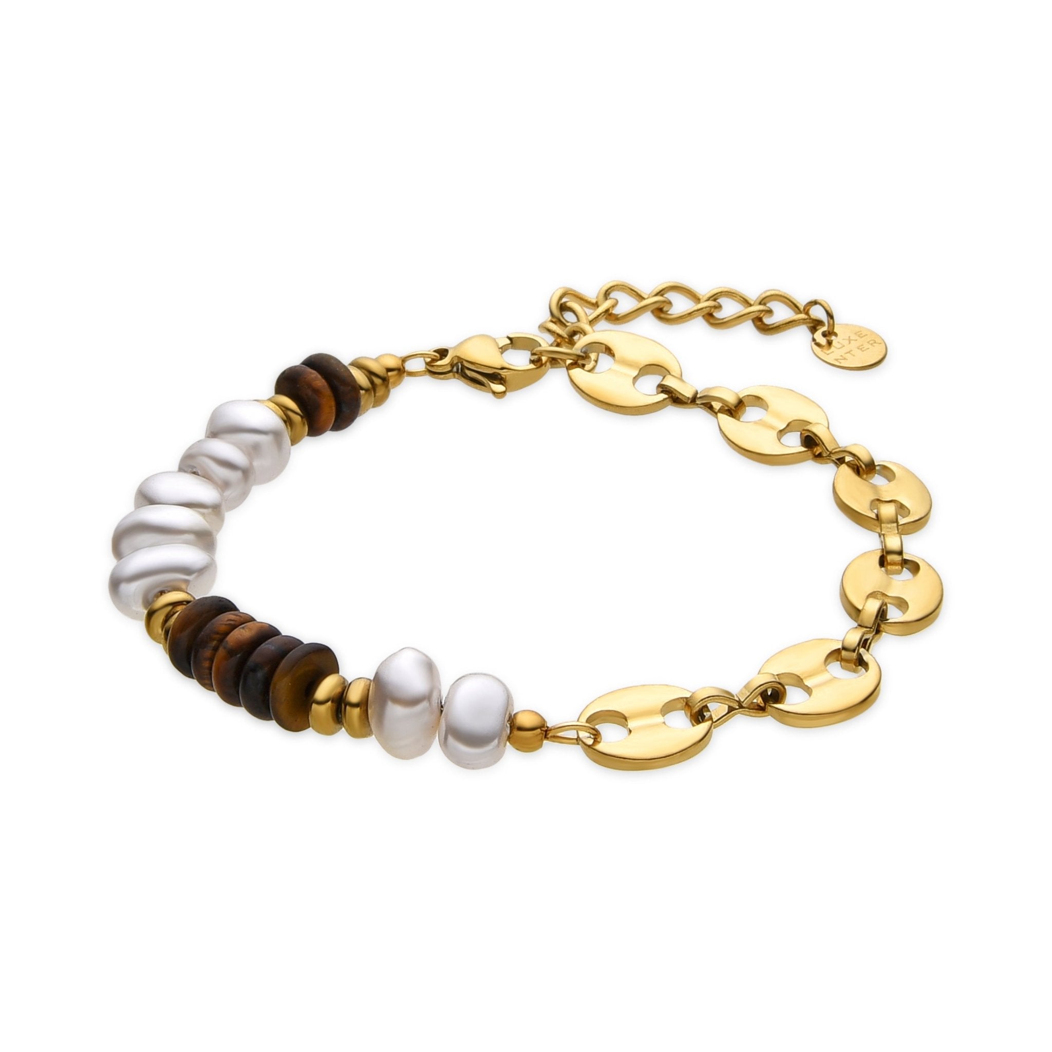 Pulsera con Ojo de Tigre acabado oro 18k - Kimbalbo - La Petite Sophie