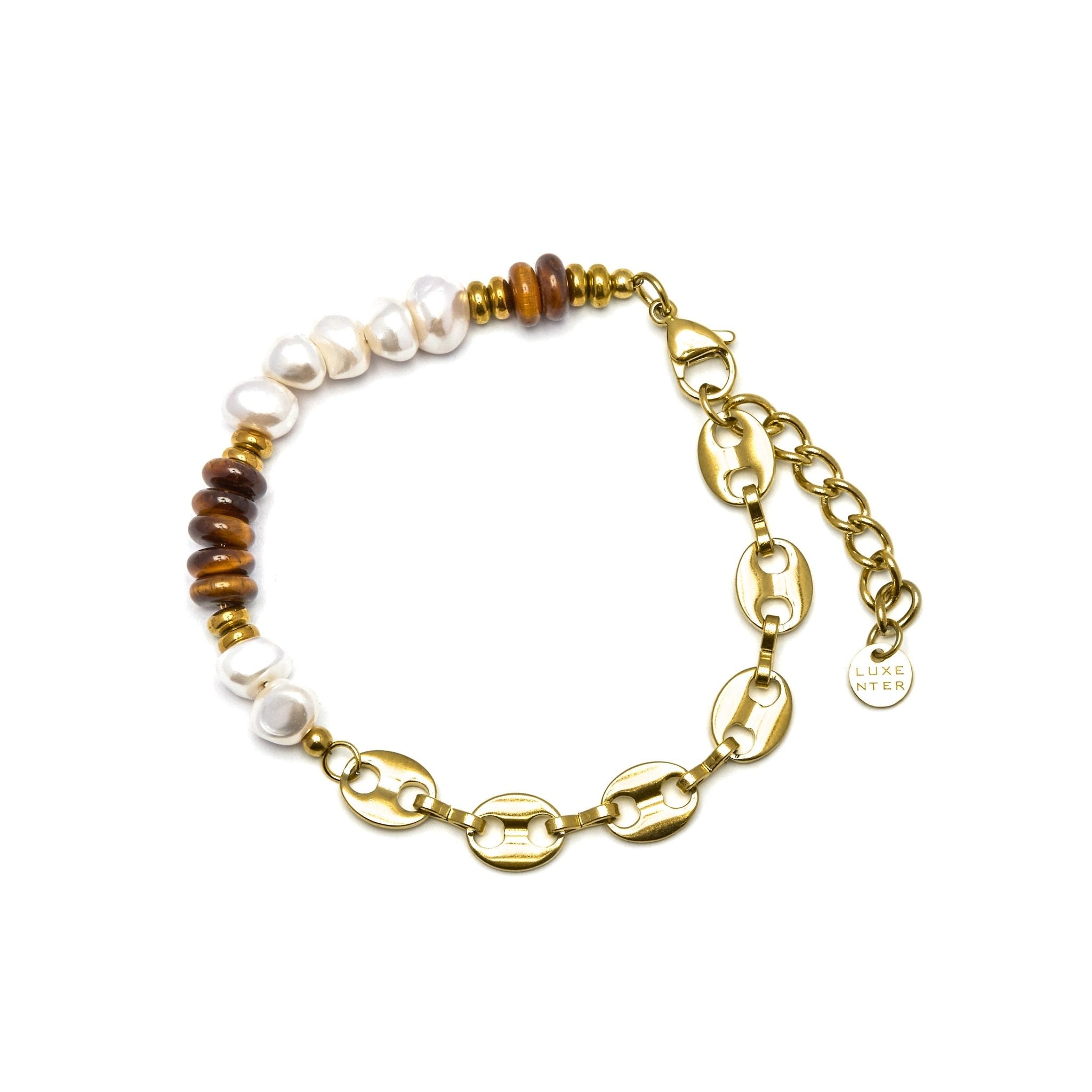 Pulsera con Ojo de Tigre acabado oro 18k - Kimbalbo - La Petite Sophie